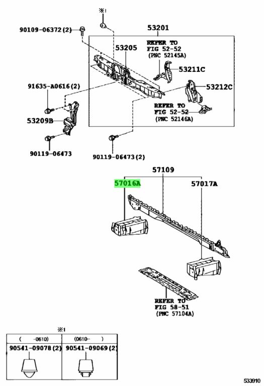 Buy Genuine Toyota 5701626010 (57016-26010) Reinforcement Sub-Assy ...