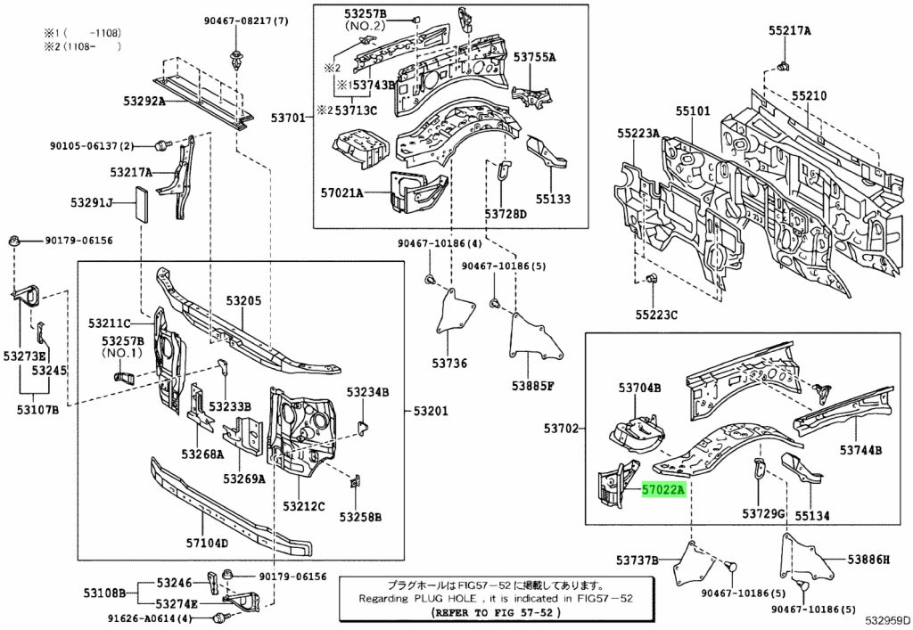 Buy Genuine Toyota 5702235050 (57022-35050) Bracket Sub-assy, Body 