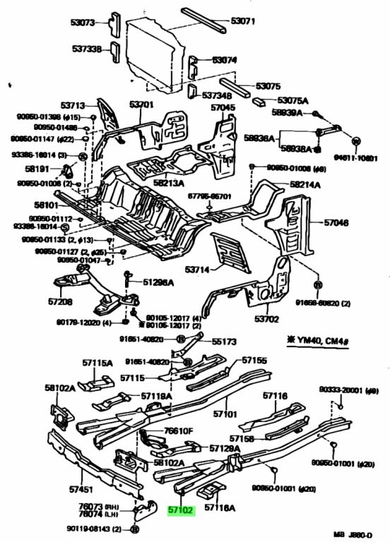 Buy Genuine Toyota 5710295703 (57102-95703) Member Sub-Assy, Front Side ...