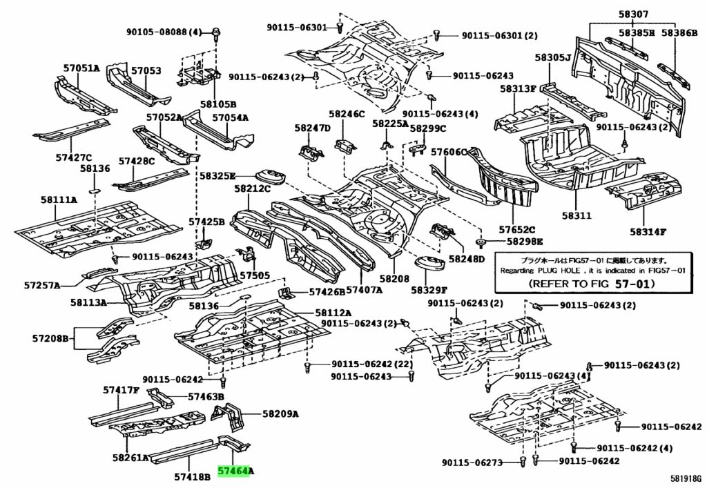 Buy Genuine Toyota 5750930020 (57509-30020) Reinforcement Sub-Assy ...