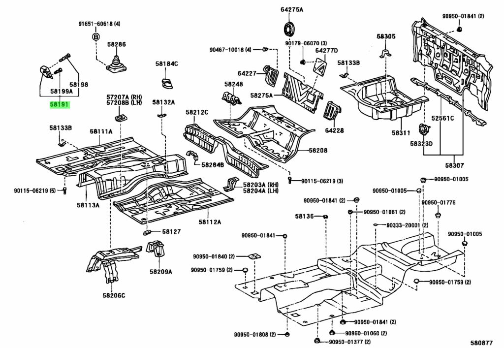 Buy Genuine Toyota 5819122070 (58191-22070) Footrest, Front Floor ...