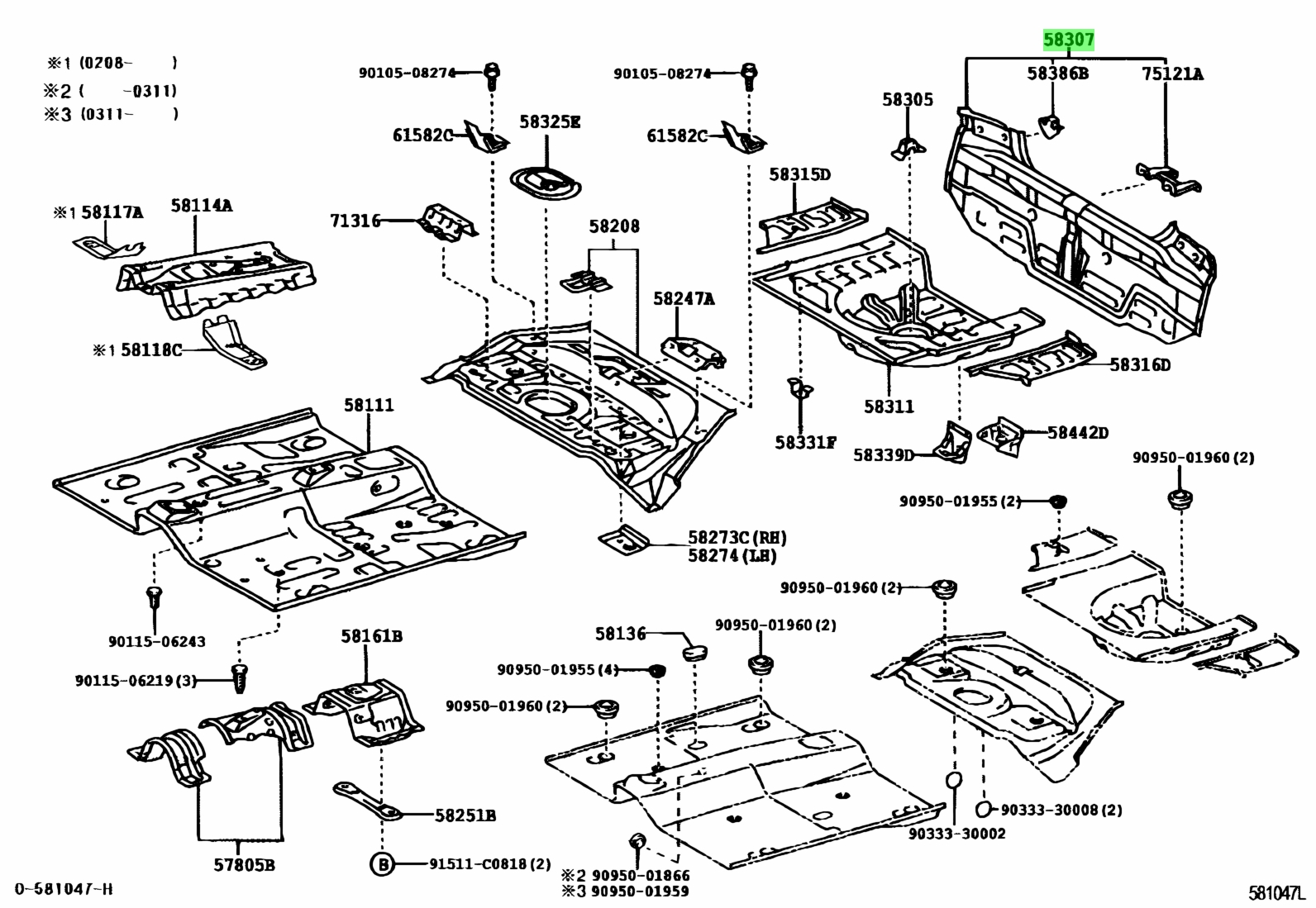 Buy Genuine Toyota 5830752240 (58307-52240) Panel Sub-Assy, Body Lower ...