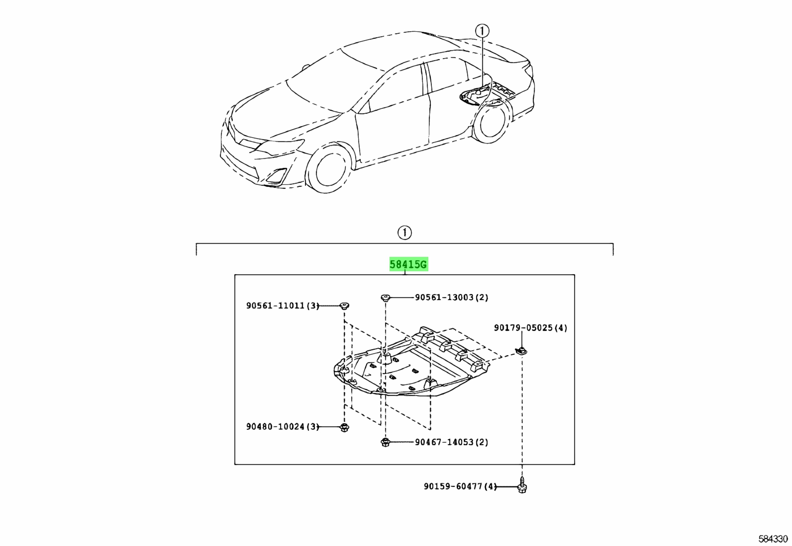 Buy Genuine Toyota 5841506050 (58415-06050) Board, Rear Floor, No.1 ...