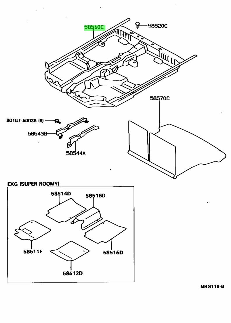 Buy Genuine Toyota 585102B55003 (585102B55003) Carpet Assy, Front