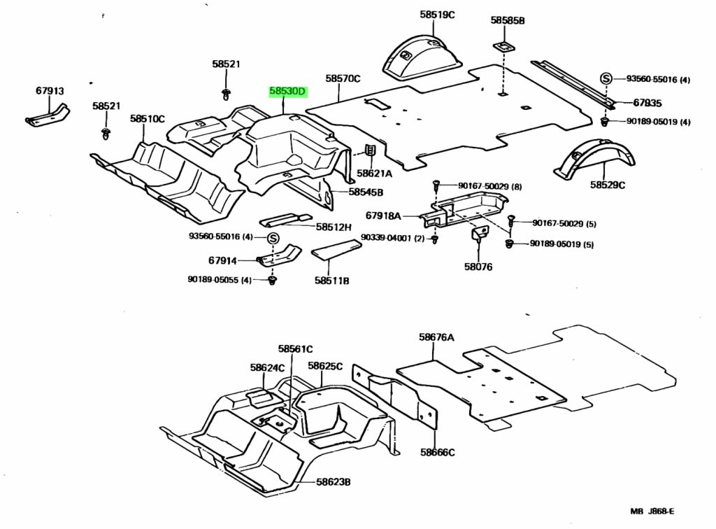 Buy Genuine Toyota 5853095G0506 (58530-95G05-06) Carpet, Front Floor ...