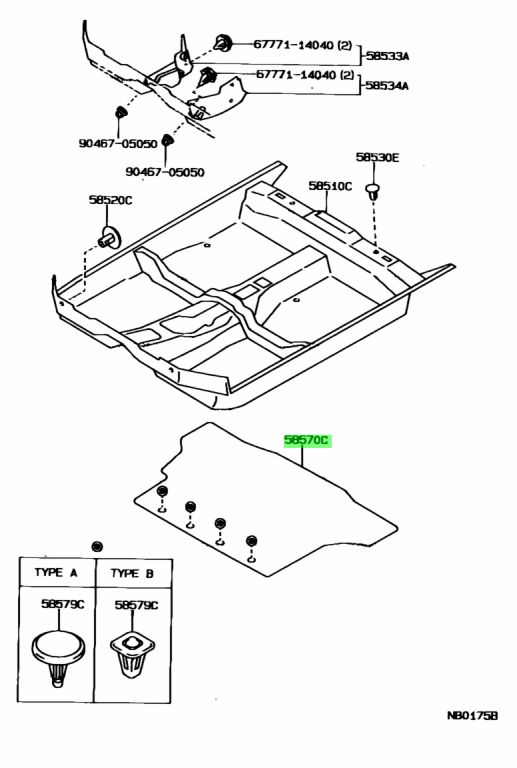 Buy Genuine Toyota 585701314005 (58570-13140-05) Carpet Assy, Rear