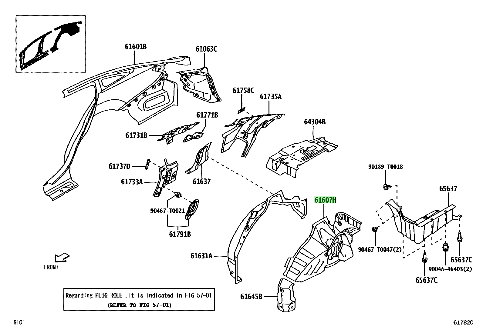 Buy Genuine Toyota 61607BZ190 (61607-BZ190) Panel Sub-Assy
