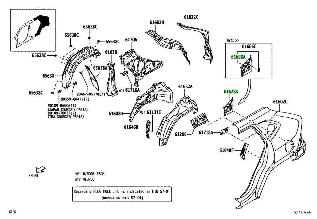 Buy Genuine Toyota 61622BZ170 (61622-BZ170) Extension, Quarter