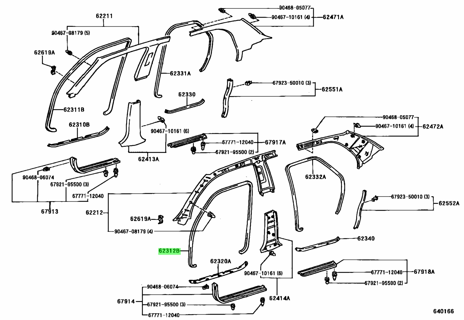 Buy Genuine Toyota 6231250020C0 (62312-50020-C0) Weatherstrip, Front ...