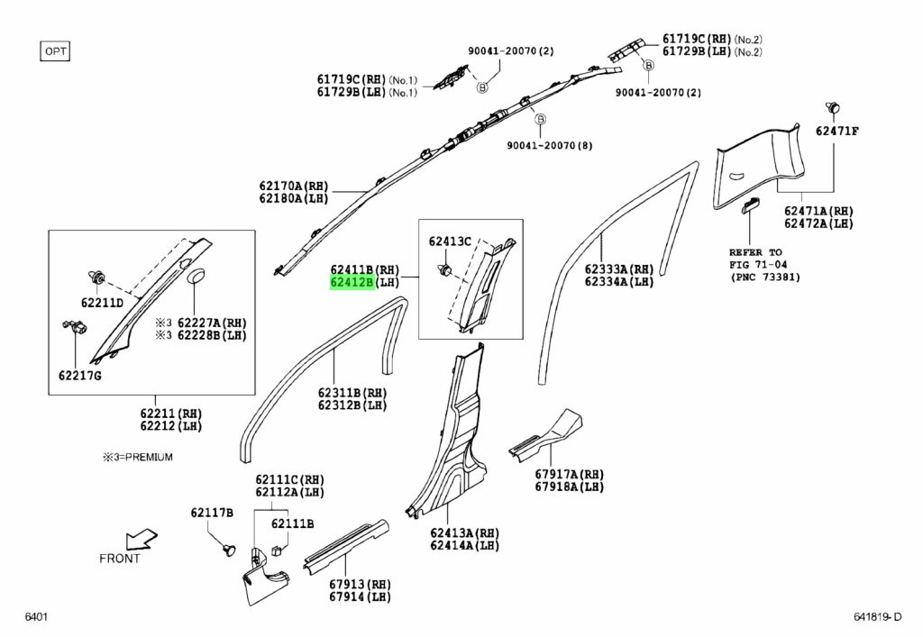 Buy Genuine Toyota 62412b1040b0 (62412-b1040-b0) Garnish, Center Pillar 