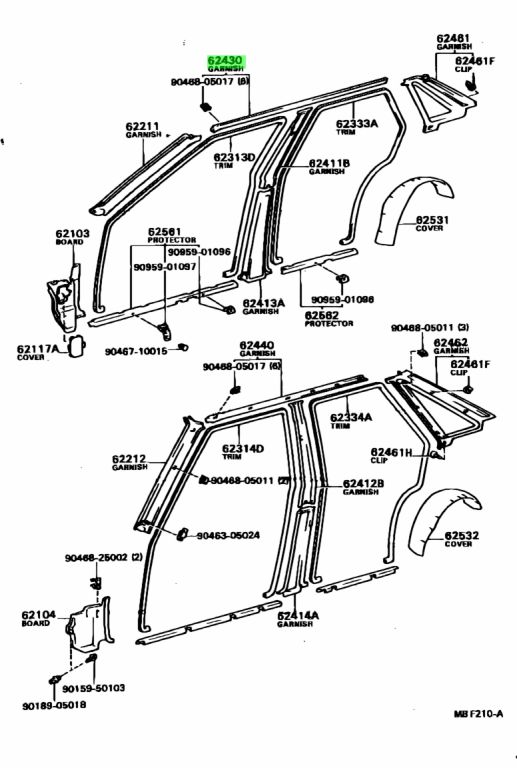 Buy Genuine Toyota 624311208002 (62431-12080-02) Garnish Assy, Roof ...