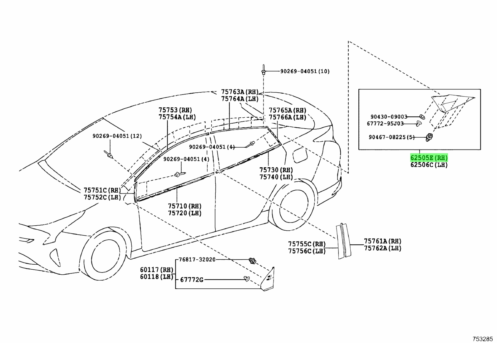 Toyota62505-47011(6250547011)