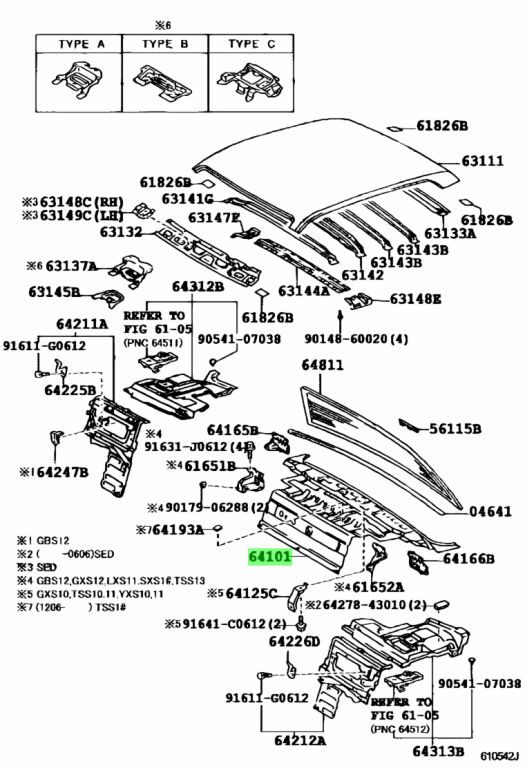 Купить Toyota 6410143021 (64101-43021) Panel Sub-Assy, Upper Back для ...