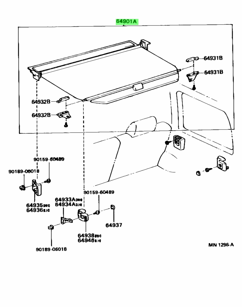 Купить Toyota 6490135020B1 (64901-35020-B1) Retractor Sub-Assy, Tonneau ...