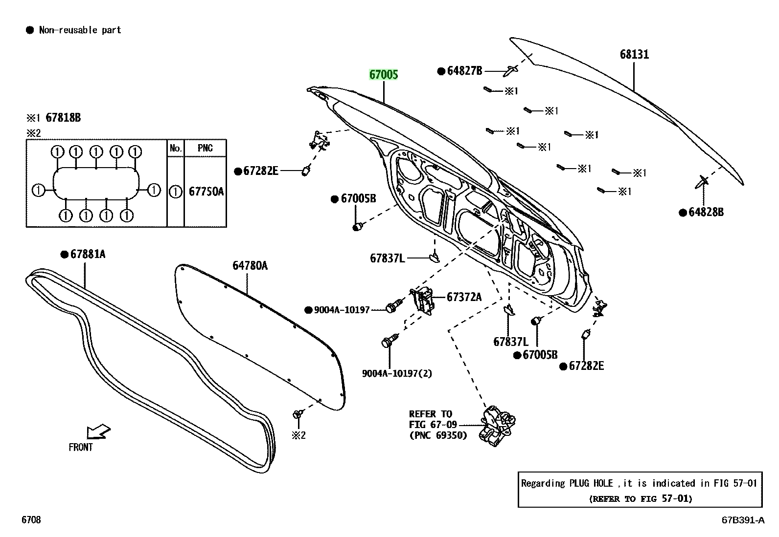 Buy Genuine Toyota 67005BZG50 (67005-BZG50) Panel Sub-Assy, Back