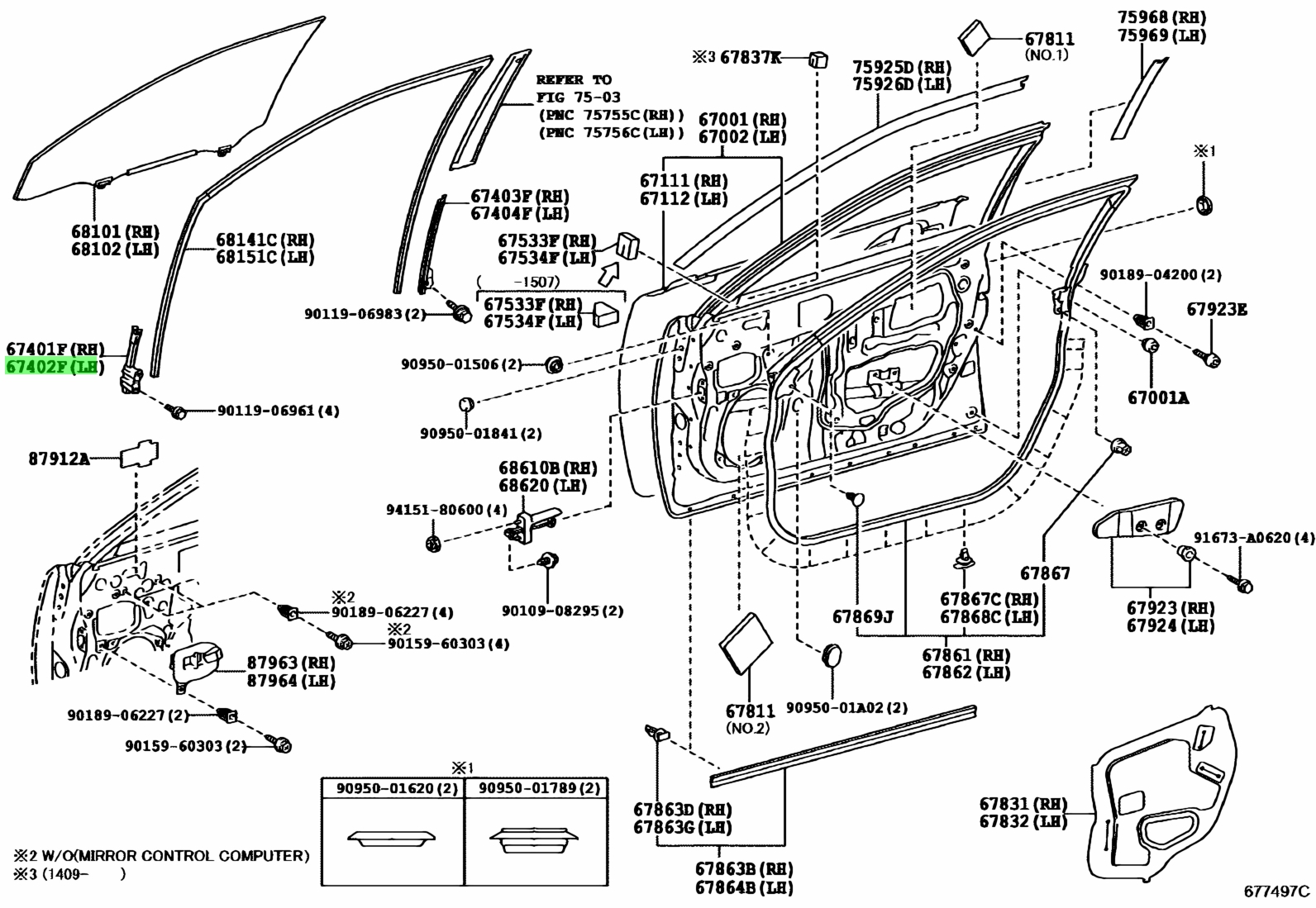 buy-genuine-toyota-6740233100-67402-33100-frame-sub-assy-front-door