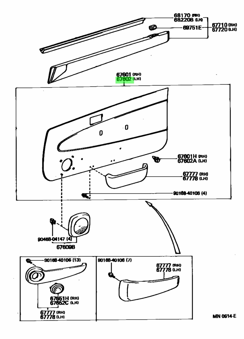 Buy Genuine Toyota 676201V140B1 (67620-1V140-B1) Board Sub-Assy, Front ...