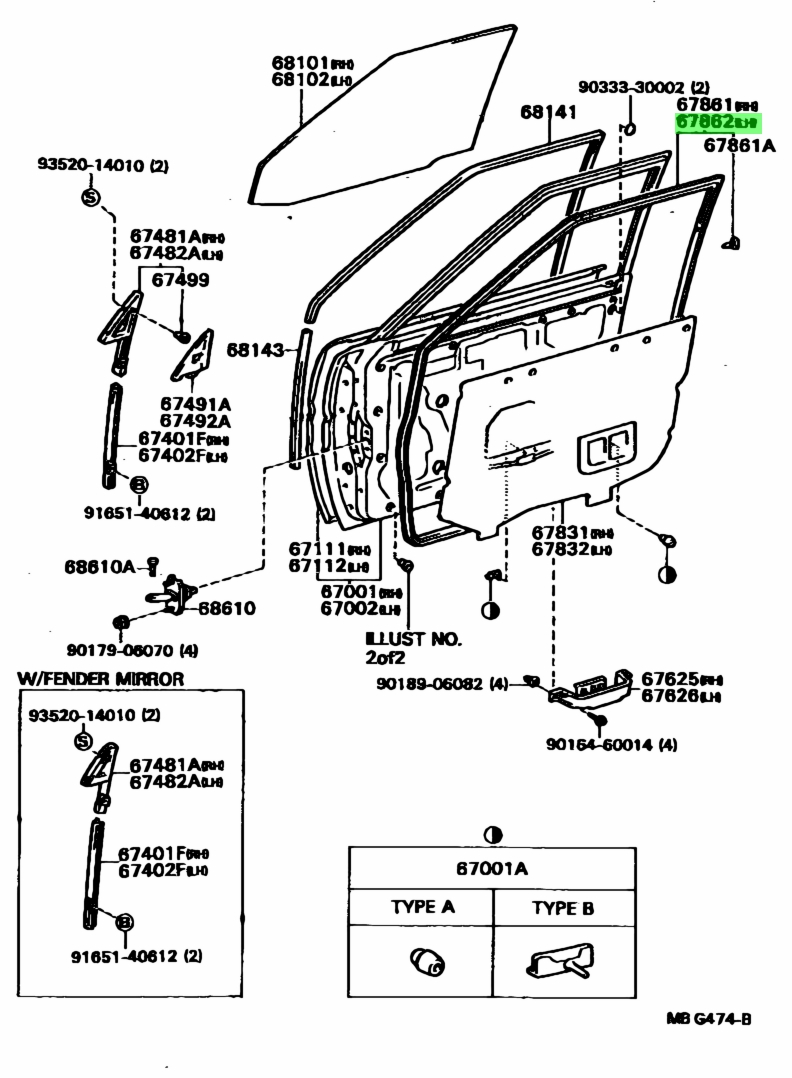 Buy Genuine Toyota 6786220210 (67862-20210) Weatherstrip, Front Door ...