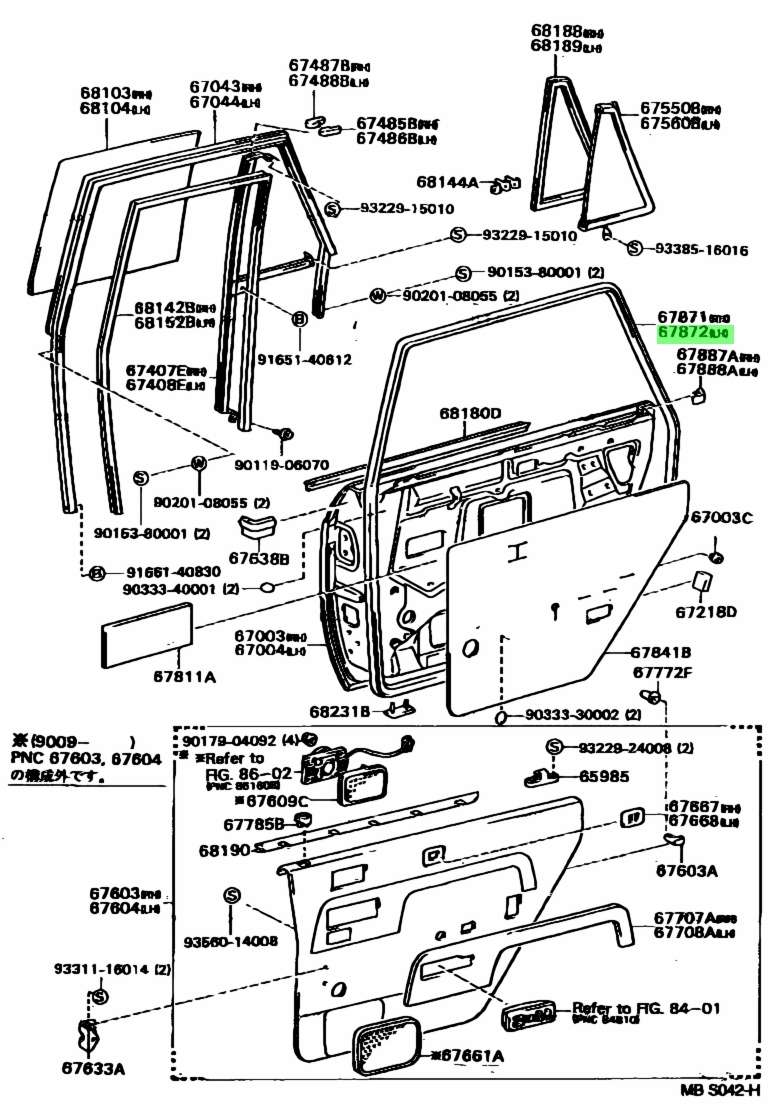 Buy Genuine Toyota 6787291401 (67872-91401) Weatherstrip, Rear Door, Lh ...