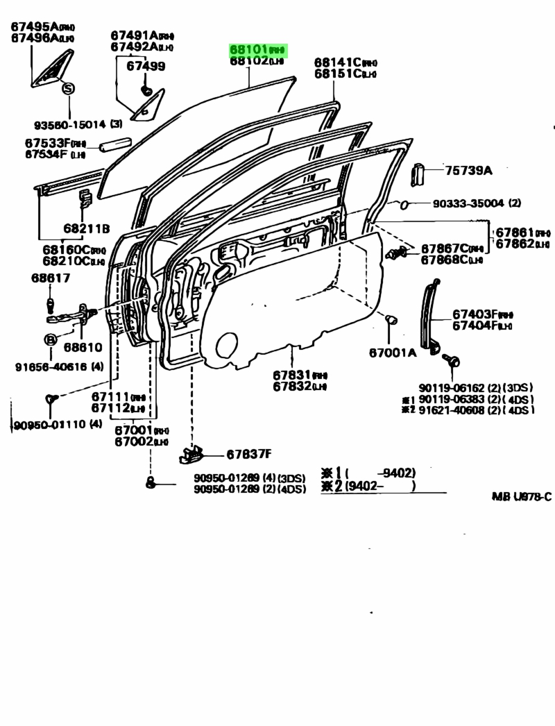 Toyota68110-16020(6811016020)