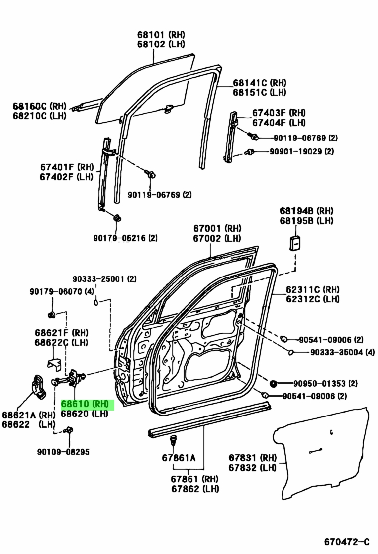 Buy Genuine Toyota 6861035010 (68610-35010) Check Assy, Front Door ...