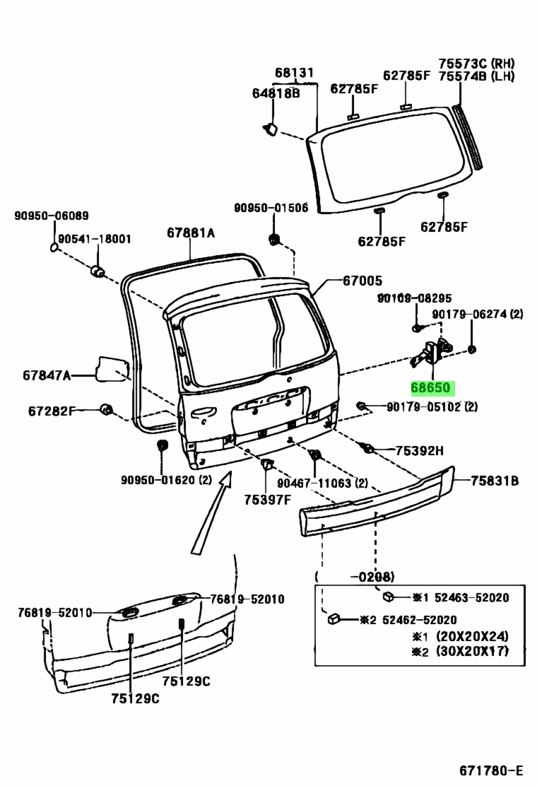 Buy Genuine Toyota 6865052010 (68650-52010) Check Assy, Back Door