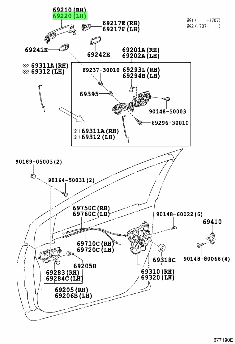 Buy Genuine Toyota 6921052100D0 (69210-52100-D0) Handle Assy, Front ...