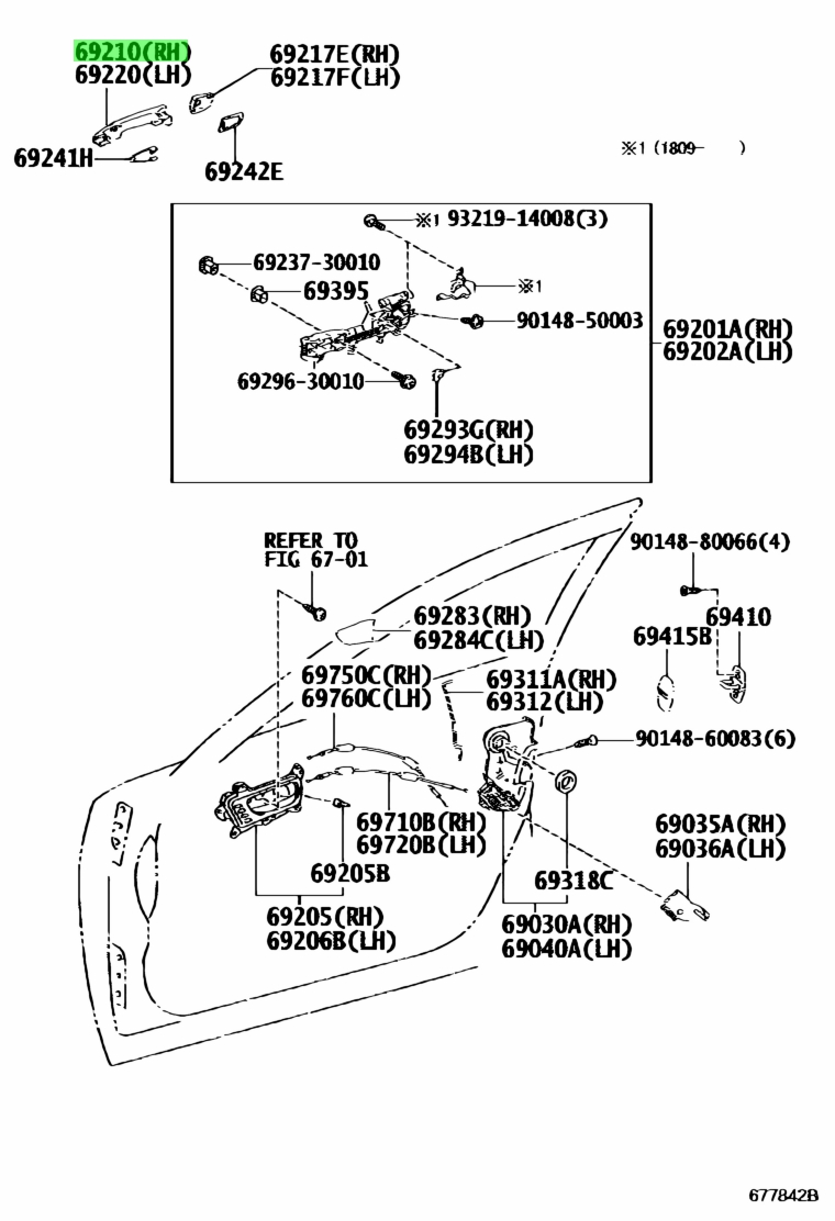 Buy Genuine Toyota 6921053030A2 (69210-53030-A2) Handle Assy, Front ...