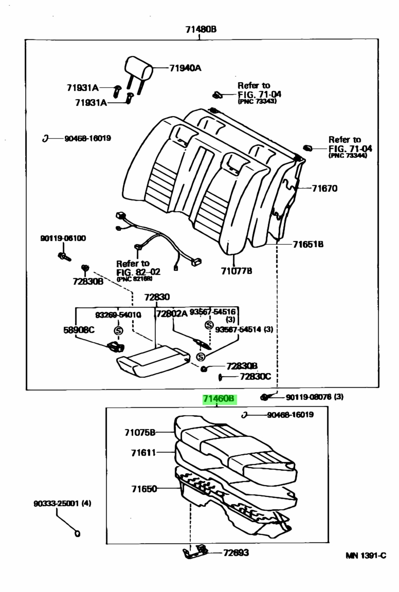 Buy Genuine Toyota 7156030820E0 (7156030820E0) Cushion Assy, Rear