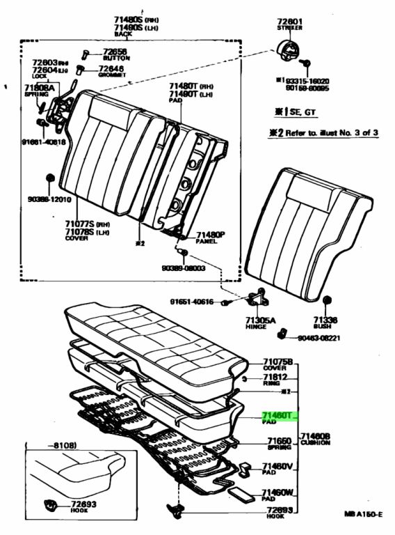 Buy Genuine Toyota 7161112330 71611 12330 Pad Sub Assy Rear Seat Cushion No 1 Prices Fast 