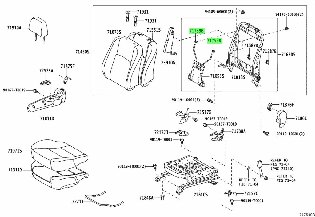 Buy Genuine Toyota 7175947010 (71759-47010) Hook, Front Seat Back. Prices,  fast shipping, photos - Amayama