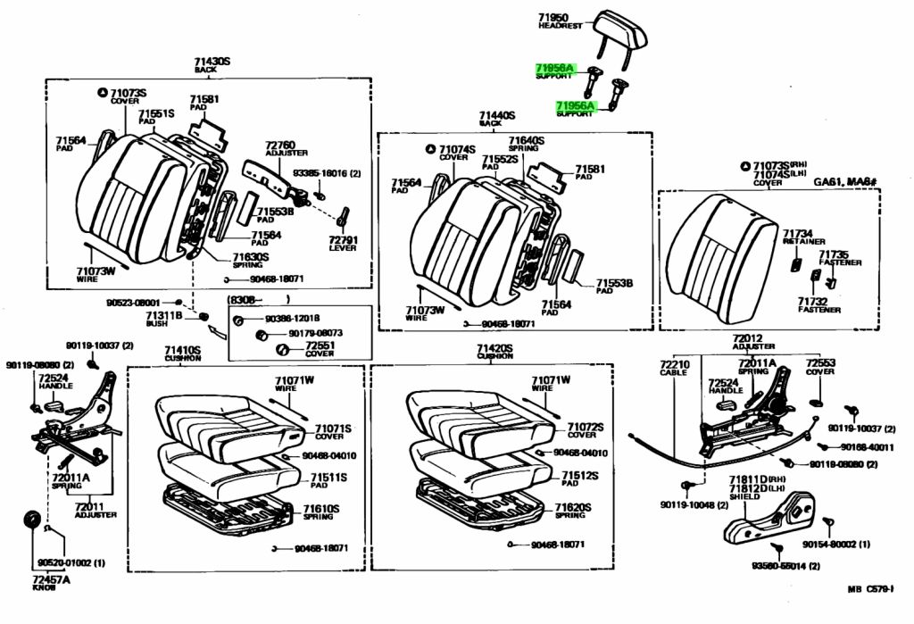 Buy Genuine Toyota 719301408012 (71930-14080-12) Support, Front Seat ...