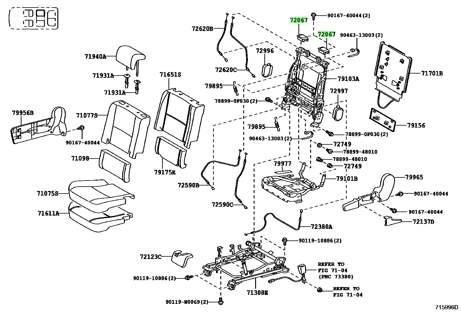 Buy Genuine Toyota 720670F060B0 (72067-0F060-B0) Lever Sub-Assy, Rear ...