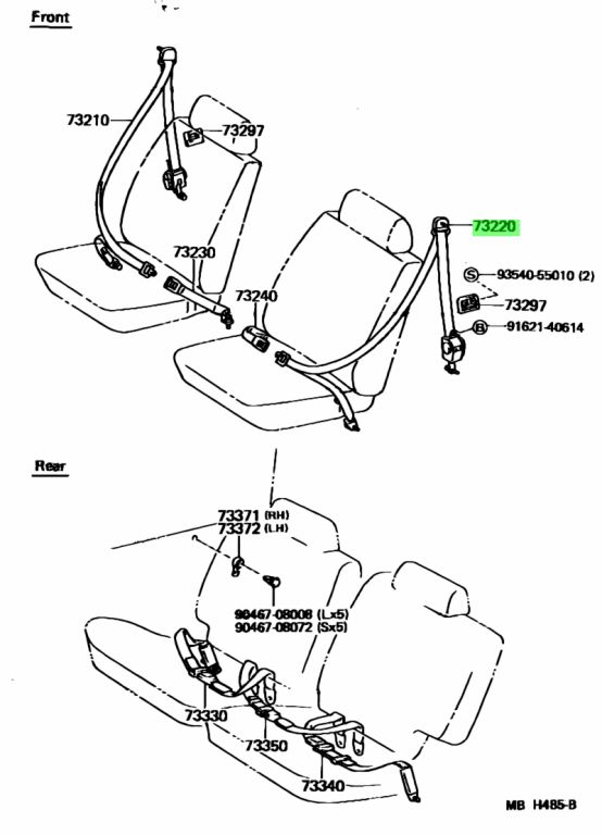 Buy Genuine Toyota 7322090K0303 73220 90K03 03 Belt Assy Front Seat Outer Lh Prices Fast 