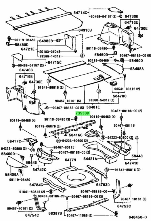 Купить Toyota 7353048010 (73530-48010) Panel Assy, Rear Seat Sub Floor ...