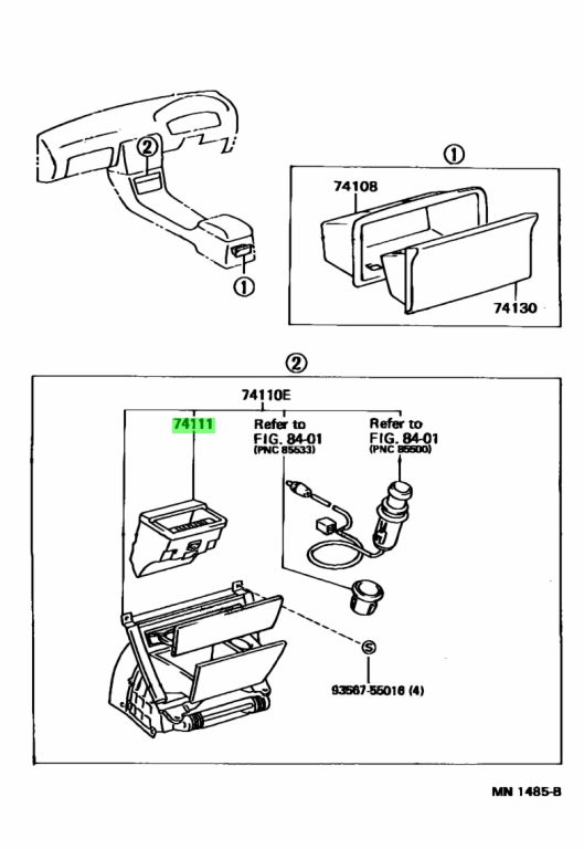 Купить Toyota 7411133010 (74111-33010) Box, Front Ash Receptacle. Цены ...