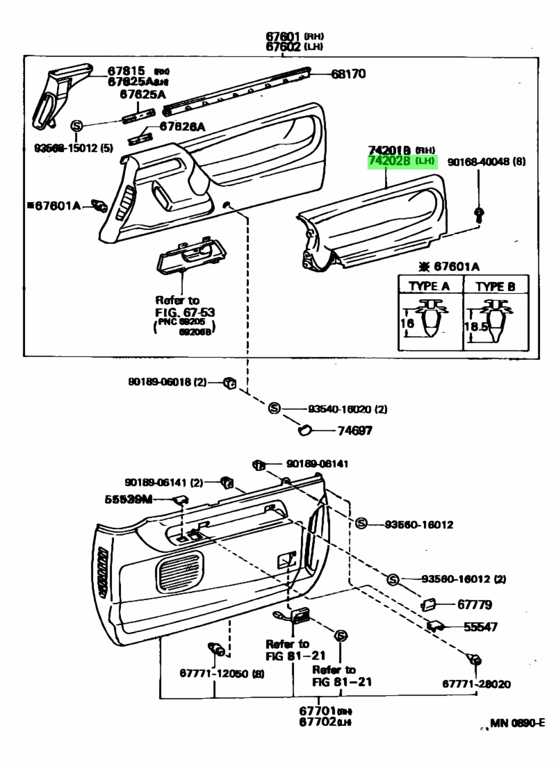 Buy Genuine Toyota 7420295D01B1 (74202-95D01-B1) Panel Sub-Assy, Front ...