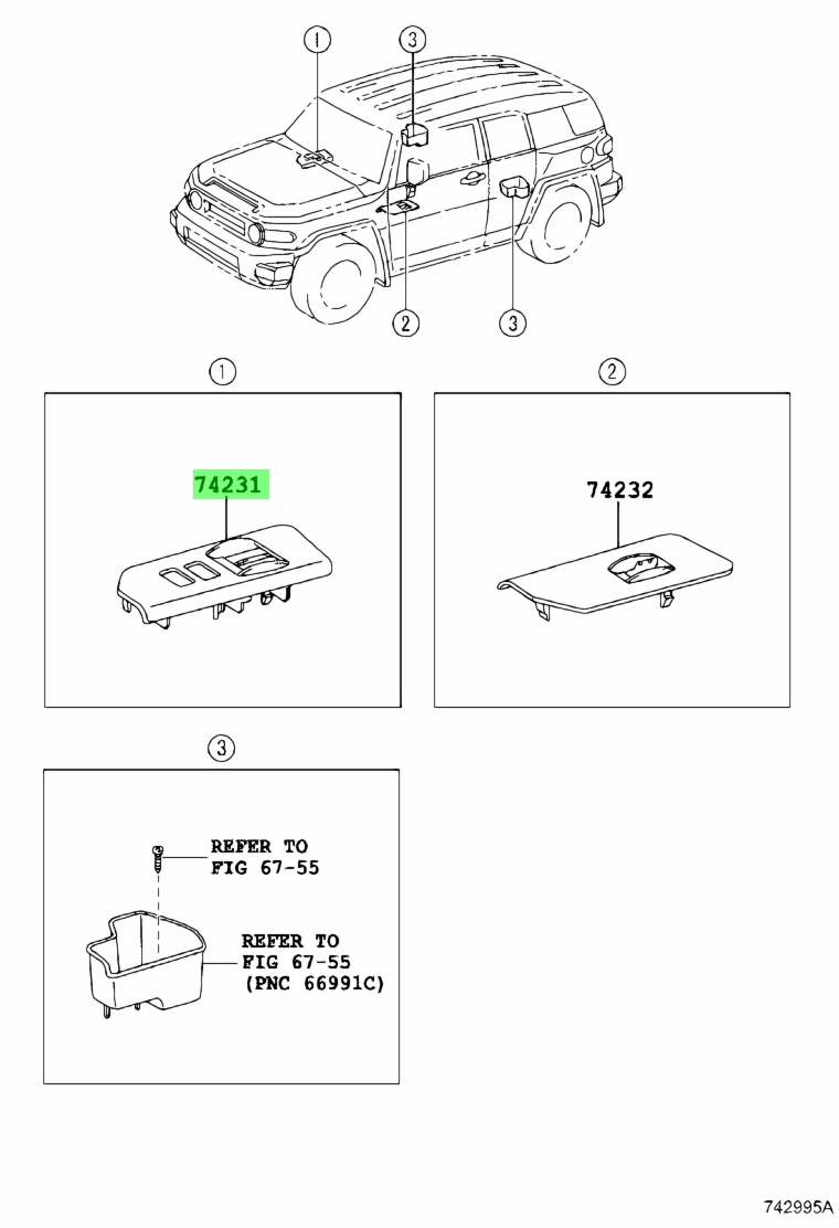 Buy Genuine Toyota 7423135250B0 74231 35250 B0 Panel Front Armrest 