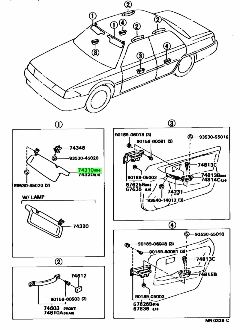 Buy Genuine Toyota 743102B06007 (74310-2B060-07) Visor Assy, Rh for ...