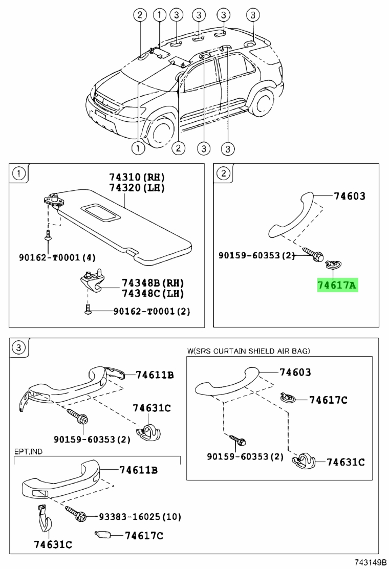 Buy Genuine Toyota 746160K010E0 (74616-0K010-E0) Plug, Assist Grip ...