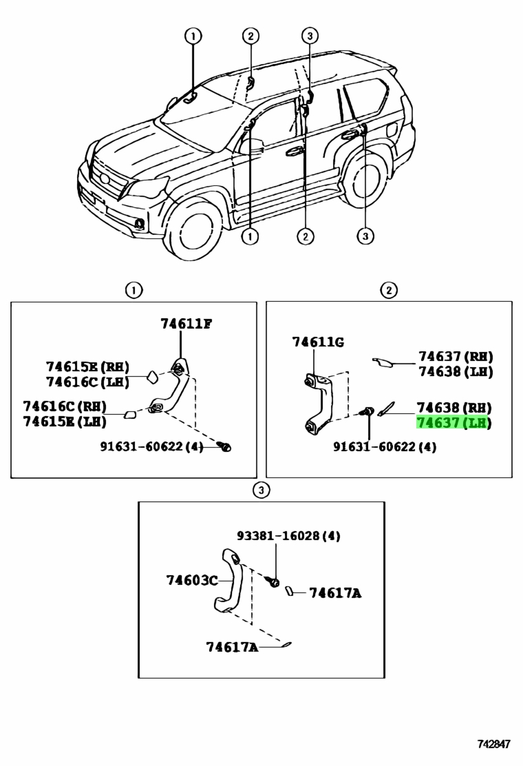 Buy Genuine Toyota 7463760040A1 (74637-60040-A1) Plug, Assist Grip, No ...