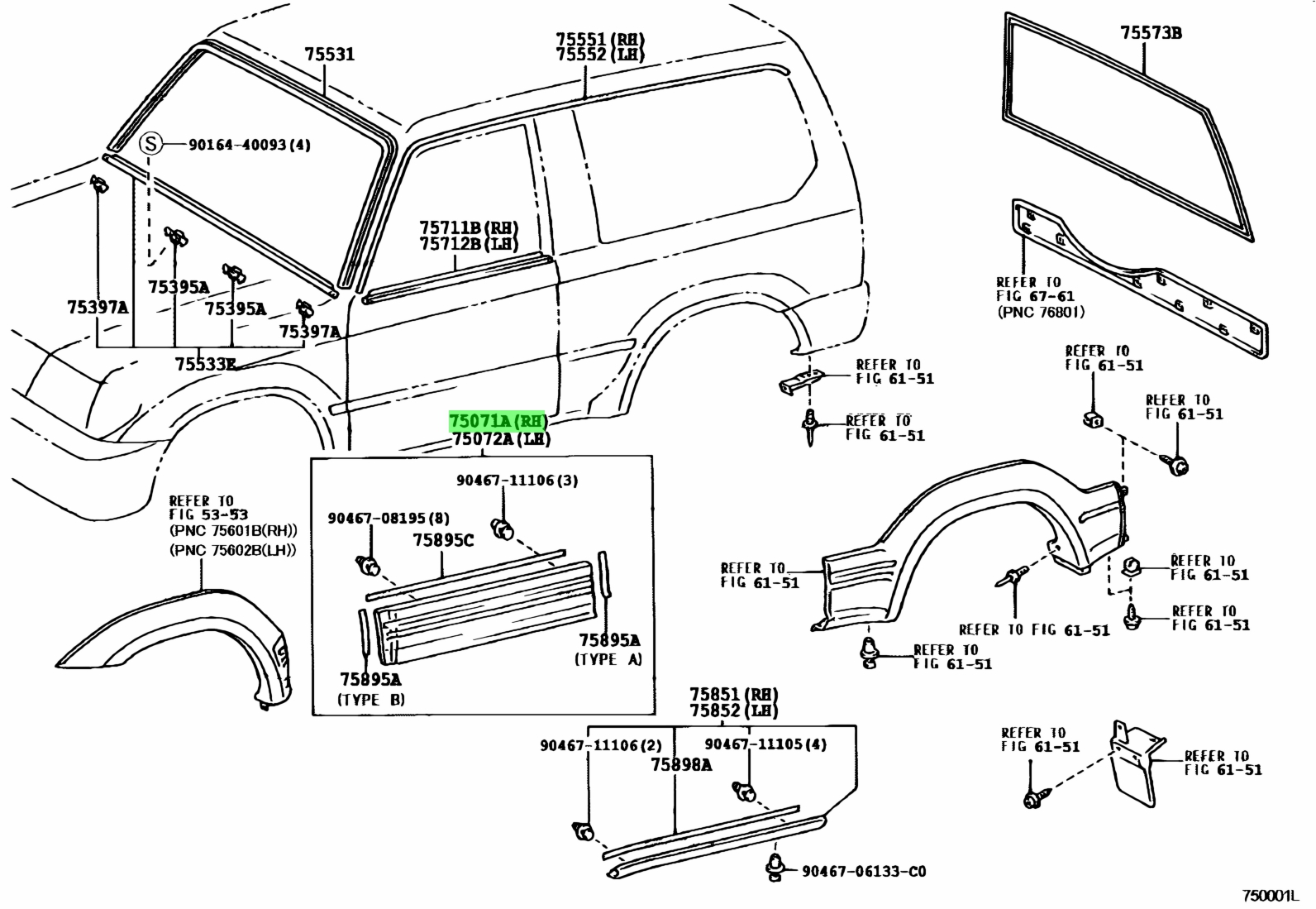 7555605071 молдинг toyota