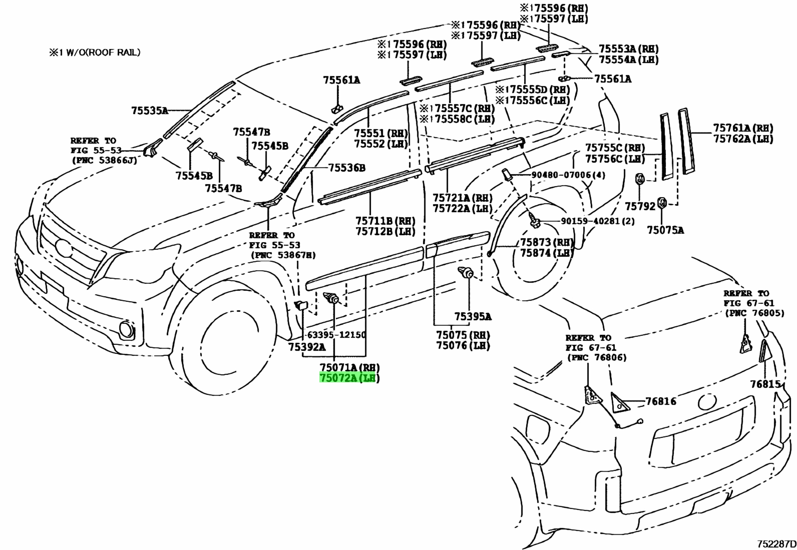 Buy Genuine Toyota 7507260070B0 75072 60070 B0 Moulding Sub Assy 