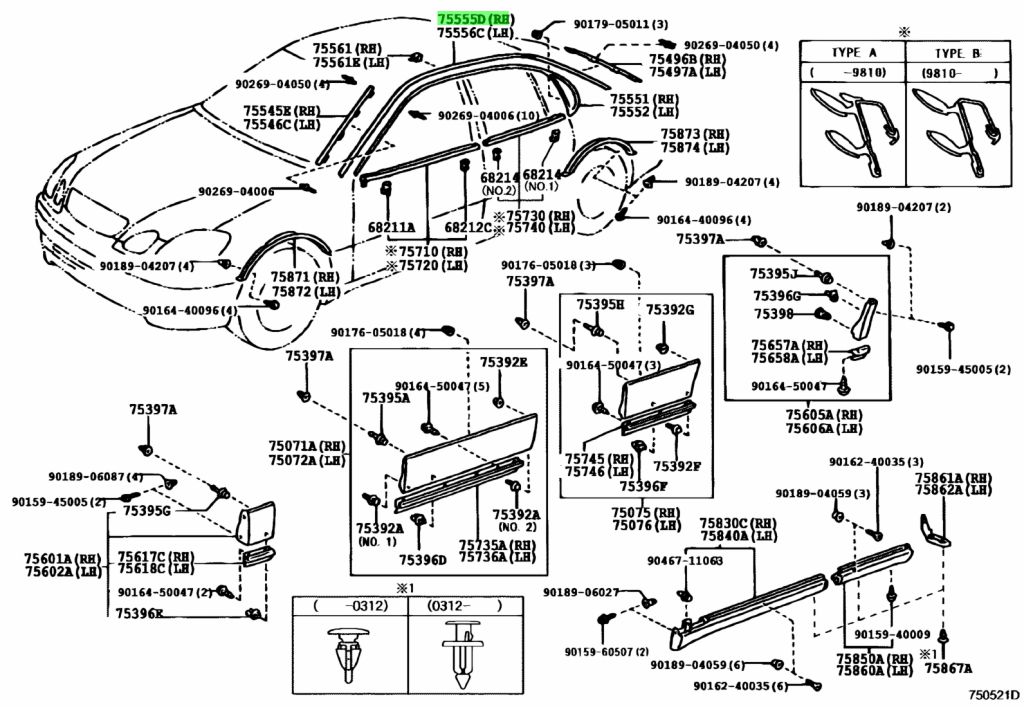 Buy Genuine Toyota 7555530090B2 (75555-30090-B2) Moulding, Roof Drip ...