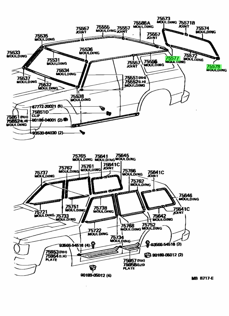 Buy Genuine Toyota A A Cover Back Window Moulding