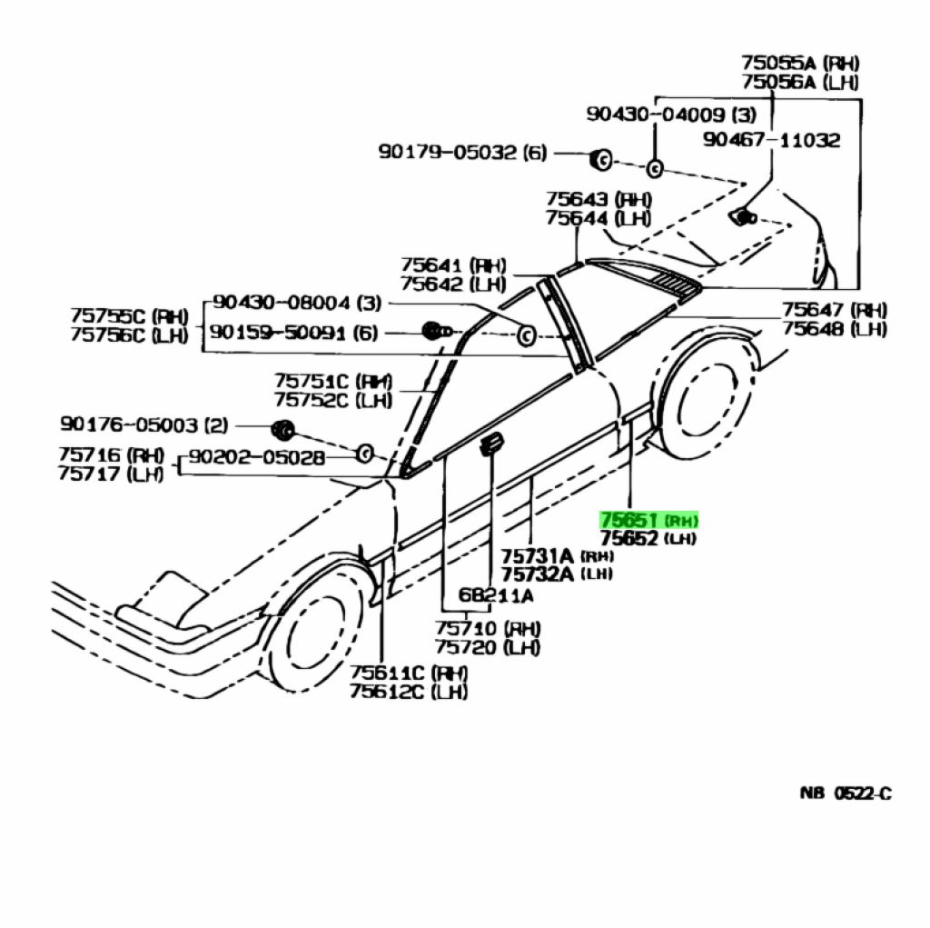 Buy Genuine Toyota Moulding Quarter Outside Rh For Toyota