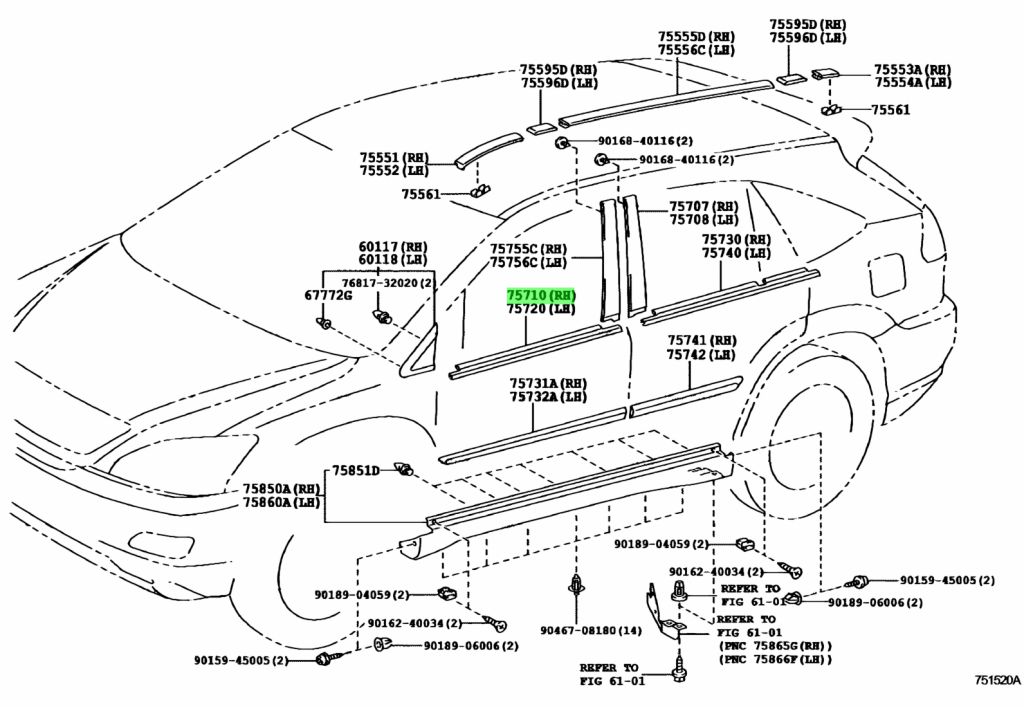 Buy Genuine Toyota Moulding Assy Front Door Belt Rh Prices Fast