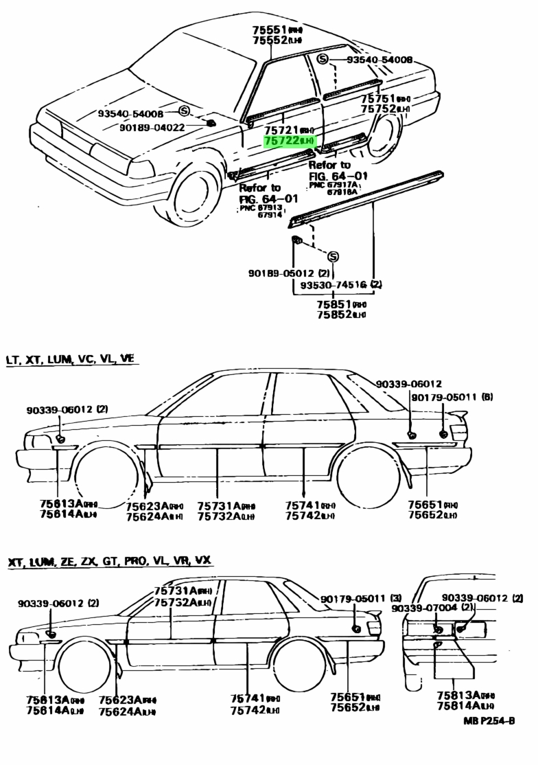 Buy Genuine Toyota 7572032100 (75720-32100) Moulding, Front Door Belt ...