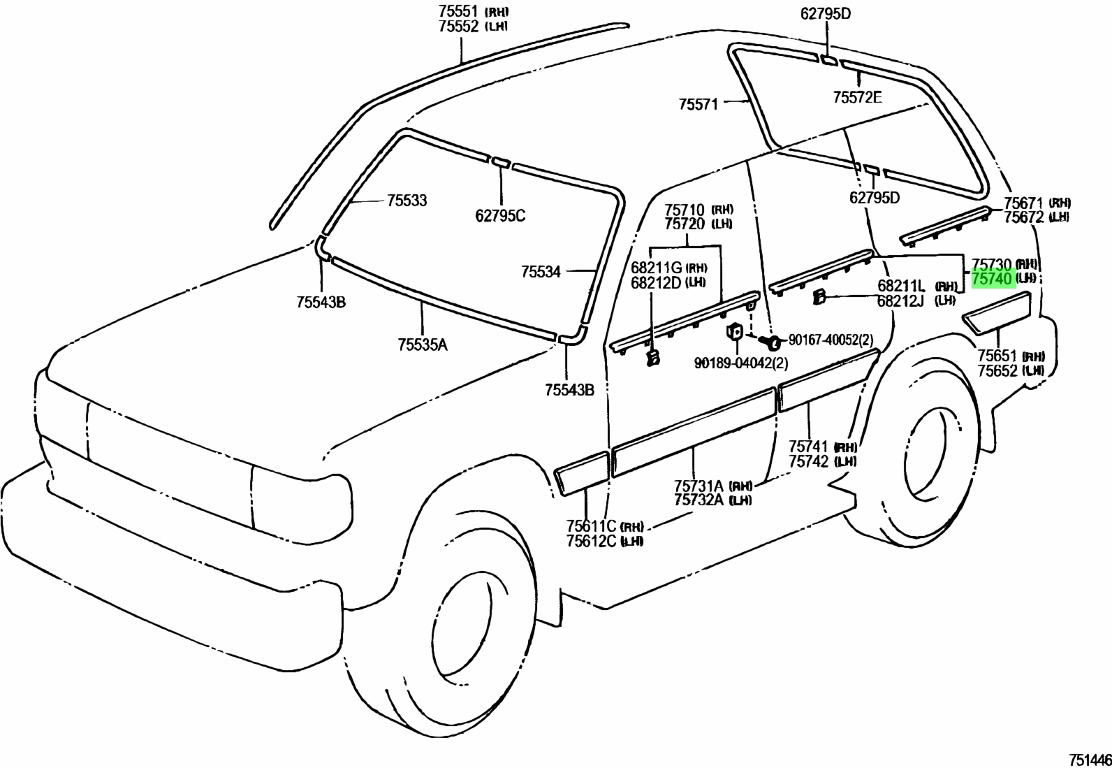 Toyota 75740-60020 (7574060020)