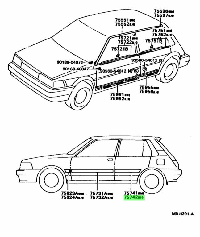 Buy Genuine Toyota 757421220001 (75742-12200-01) Moulding, Rear Door ...